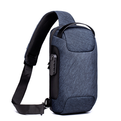 Waterproof travel bag, anti theft Sling Bag with USB Charging Port