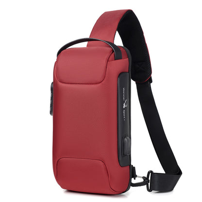 Waterproof travel bag, anti theft Sling Bag with USB Charging Port