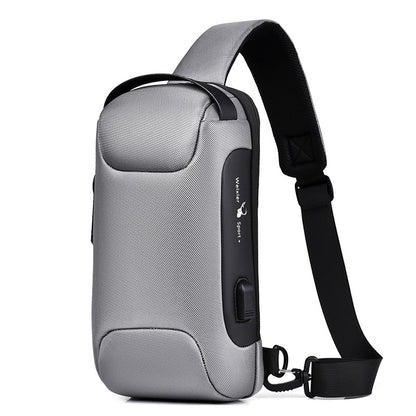 Waterproof travel bag, anti theft Sling Bag with USB Charging Port