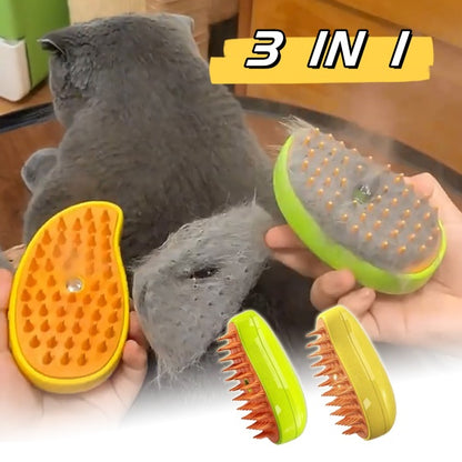 Rechargeable pet massage comb with built in mist spray