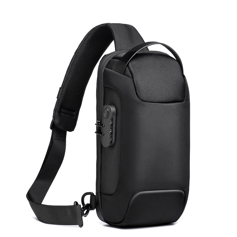 Waterproof travel bag, anti theft Sling Bag with USB Charging Port