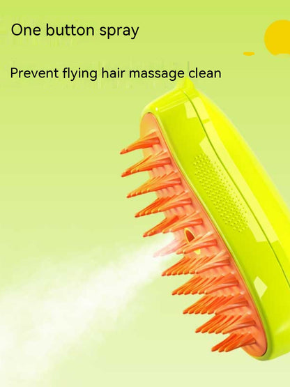 Rechargeable pet massage comb with built in mist spray